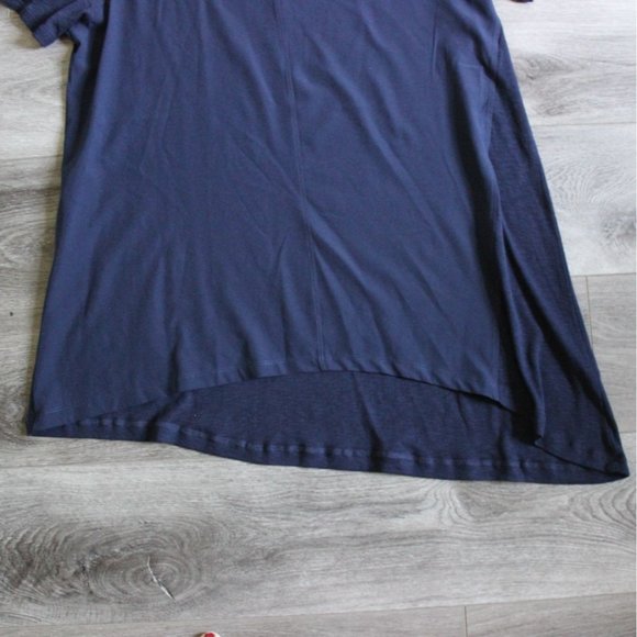 Christopher & Banks Forever Scarlett Asymmetric Short Sleeve Blouse-Blue-Size M - Picture 3 of 5